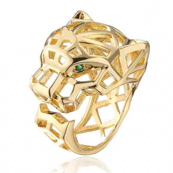 Adjustable - Gold Plated Leopard Ring 2025 Trendy.NWT - Picture 3 of 7